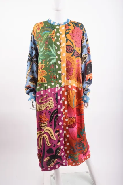 Farm Rio Womans Earth Rainbow Shirt Dress Midi Chemise Sz S Multicolor Midi NWT