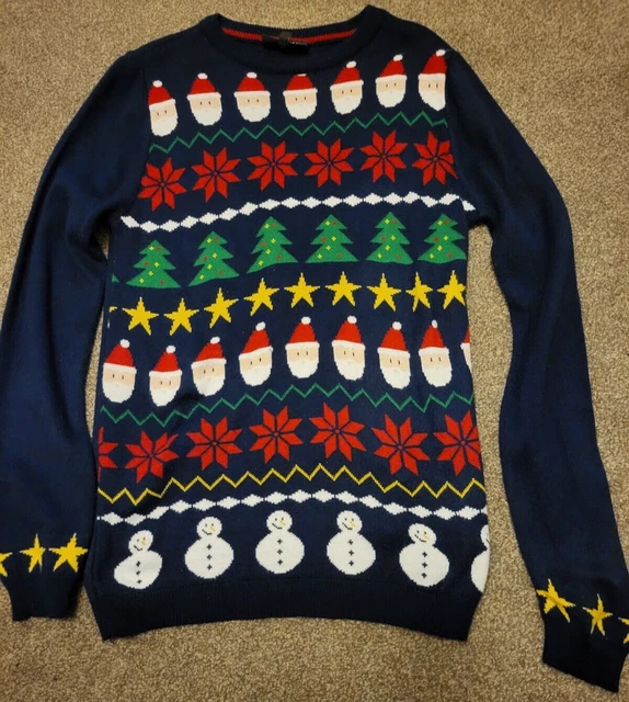 Christmas Jumper Age 11-12 Years girls boys kids BHS santa Snowman xmas tree
