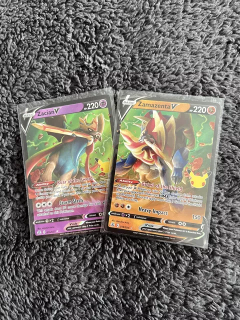 Pokemon Card Shiny Zamazenta V 030/028 Shiny Zacian V 029/028 Set Japanese  NM