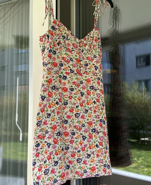 The Kooples flower 100% silk dress with shoulder straps size 2 3