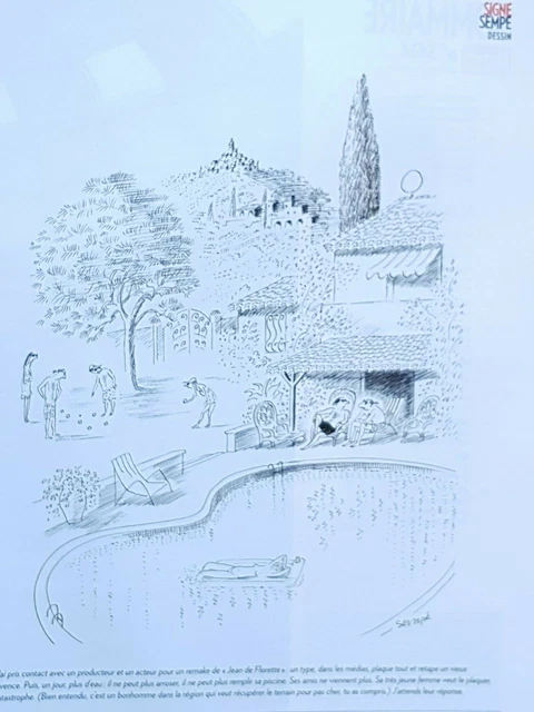 DESSIN de presse signé SEMPE la belle vie des producteurs Publicité Advertising