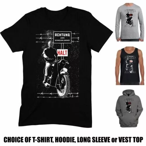 The Great Escape T-Shirt - Steve McQueen Biker Motorcycle - Vest Top Hoodie