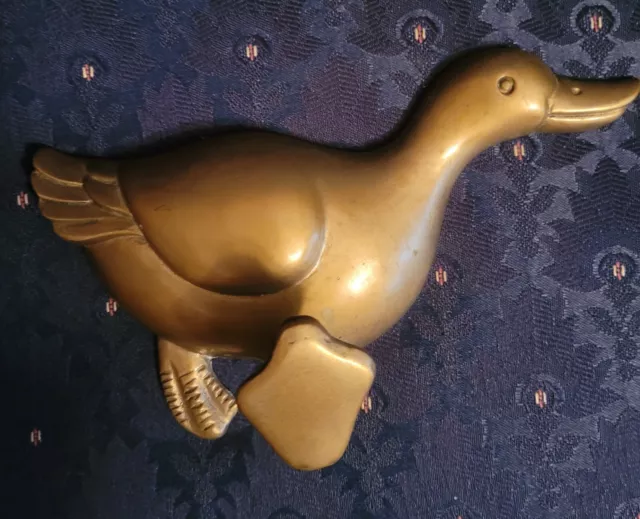 Vintage Solid Brass Duck  Towel Coat Hat Closet Hanger