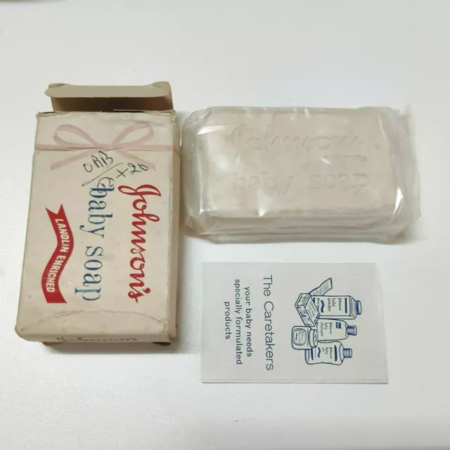Vintage Lanolin Enriched Johnsons Baby Soap Original Inside Advertising CB198