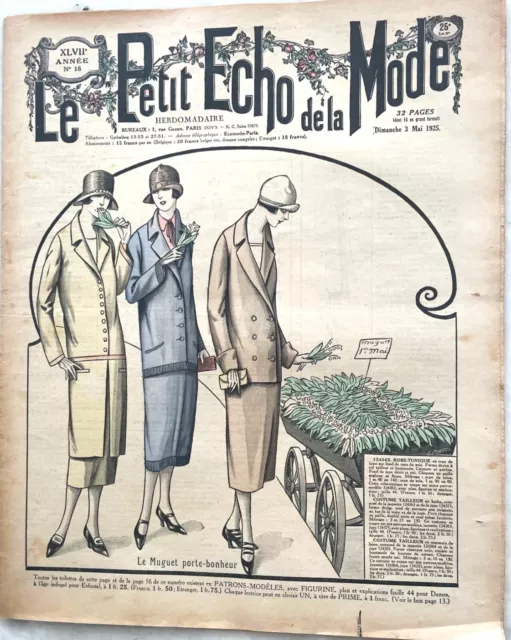 LE PETIT ECHO DE LA MODE n° 18 du 3 Mai 1925 revue ancienne Robe Chapeau