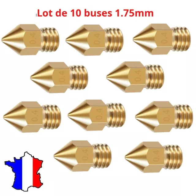 10x Buse Nozzle 0.4mm laiton pour Alfawise U20 / U30 / U30 Pro imprimante 3D