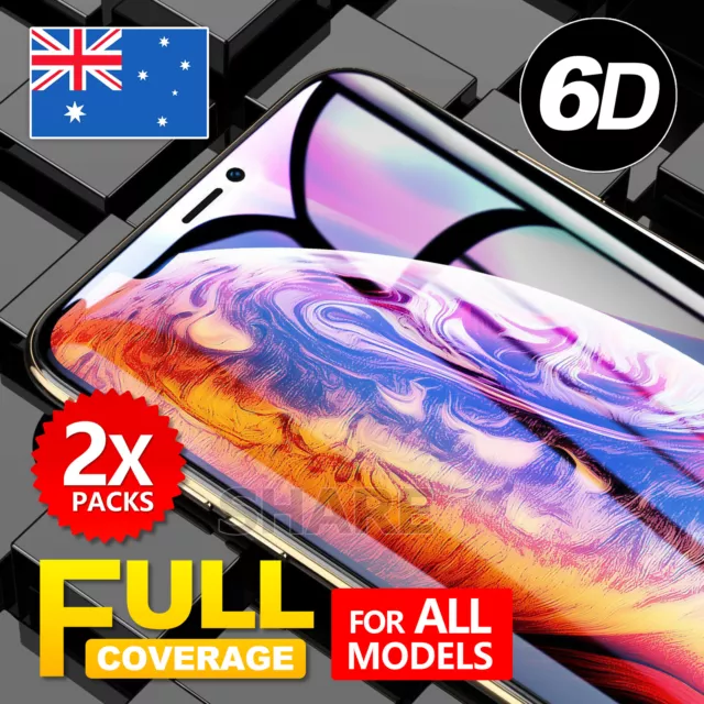 For iPhone XS X 8  Tempered Glass /TPU Screen Protector 6D Full Cover