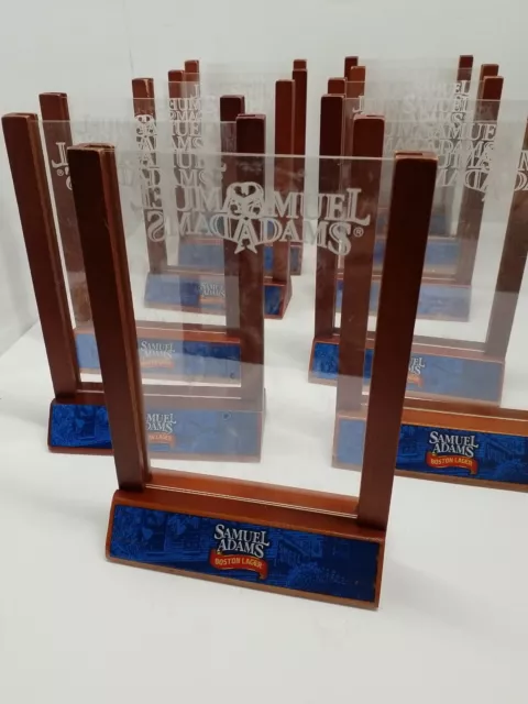 Bar/Restaurant Samuel Adams Beer Table Tent Menu Stand Wood ( Lot of 11 )