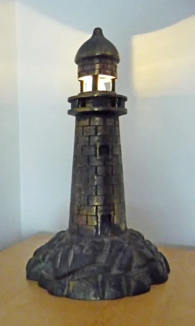 Antique Brass Lighthouse Boudoir Lamp/Nightlight