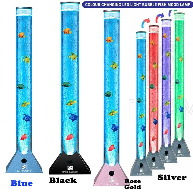 90CM COLOUR CHANGE LED Bubble Fish Lamp Tube Tower Sensory Mood Light