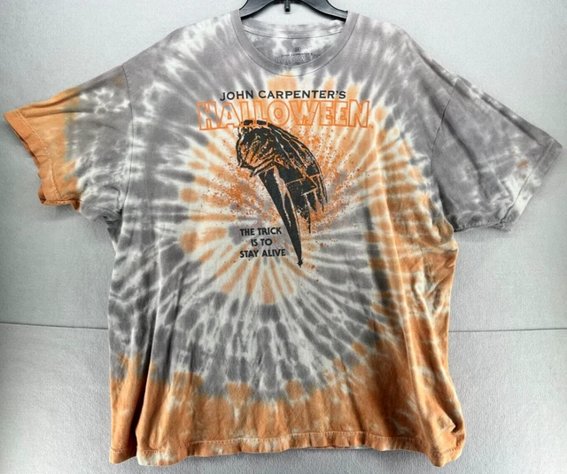 John Carpenters Halloween Men's 2XL Shirt Tie Dye Michael Myers Ripple Junction
