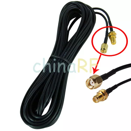 9M Wifi Antenna Extension Cable Lead RP-SMA M/F for Wi-fi Routers D-Link