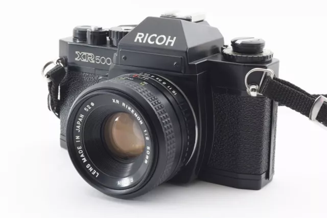 RICOH XR500 Black SLR Film Camera XR RIKENON f/2 50mm [Exc++] From Japan E1290 2