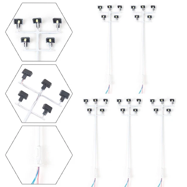 40 Lampadaires LED Pour Modélisme Ferroviaire HO/OO - Échelle 1:150, 3V, Blanc Chaud - Décoration Maquette