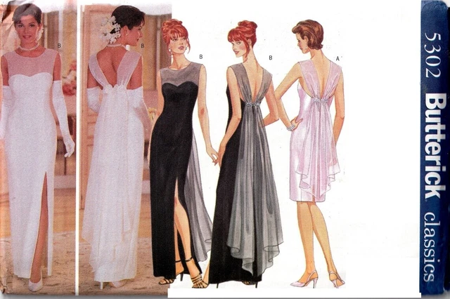 Patron De Couture Butterick Vintage – Robe Longue Col Drapé – Tailles 40 à 44 – Neuf