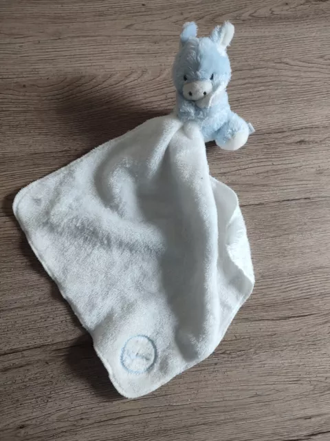 DOUDOU KALOO ANE REGLISS BLEU MOUCHOIR BLANC comme neuf
