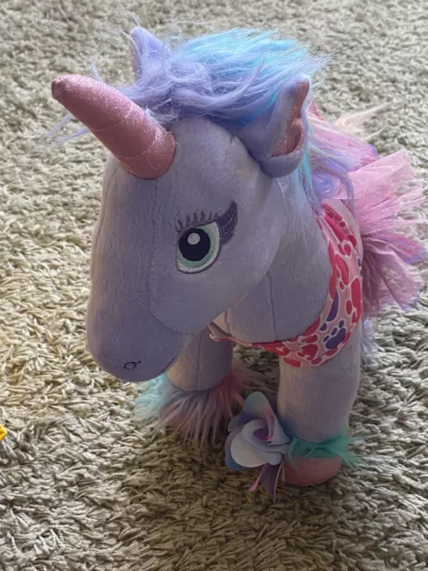 Build A Bear Lilac Unicorn & Tutu Large Soft Toy Teddy Plush Stuffed Cuddly