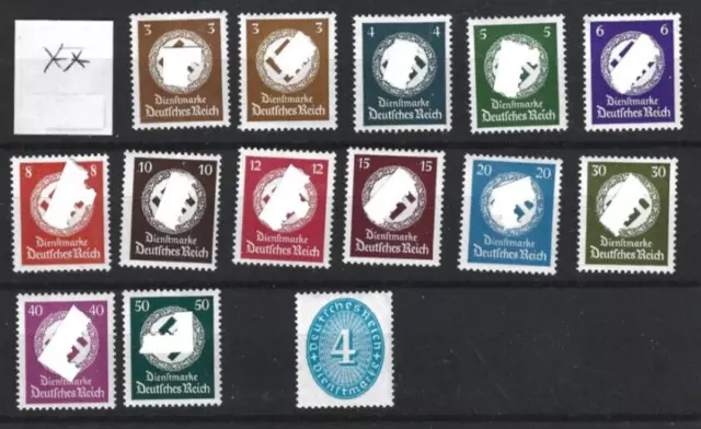 Deutsches Reich Dienstmarken postfrischer Satz 132-143 oder 166-177