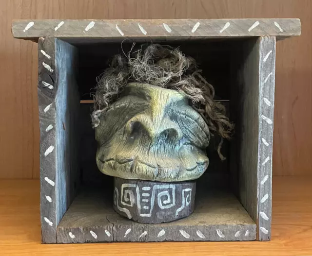 Huge Tiki Tony Handmade Shrunken Head Tiki Mug in Display Case 1/1