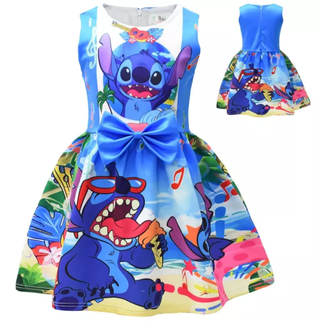 Lilo & Stitch Summer Dress Girls Girls Princess Dresses A-Line Twirl Dress Baby