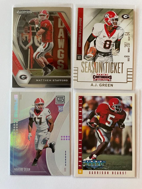 Georgia Bulldogs UGA College Football 4 Card Lot - Matthew Stafford, AJ Green