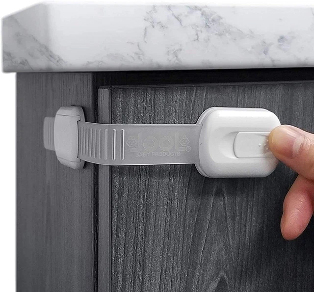 Child Safety Strap Locks for Fridge, Cabinets, Drawers, Dishwasher, Toilet, 3...