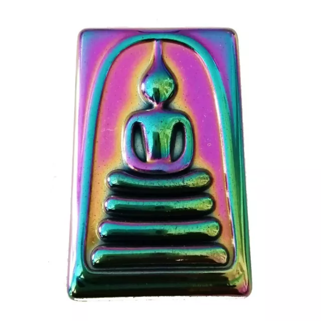AJ SOMDEJ PHRA Leklai Buddha Frame Rainbow Amulet Rich Love Magic Gold ...