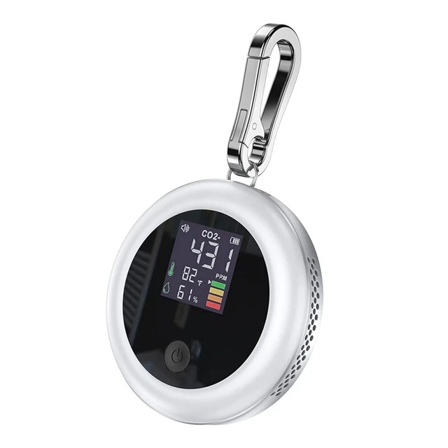 CO2 Monitor Meter Sensor Indoor with Alarm, Air Quality Carbon Dioxide V5E9