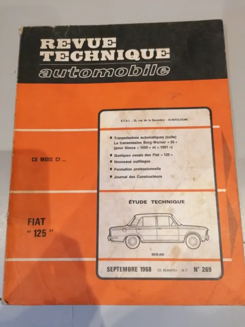 Revue Technique Automobile N 269, Fiat 125