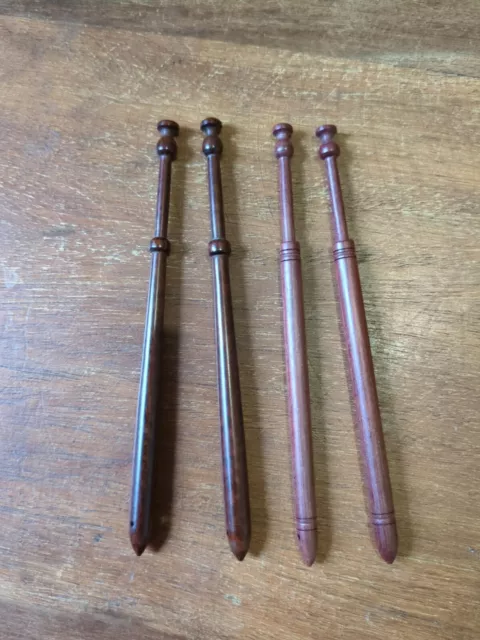 Beautiful Dark Wood Lacemaking Bobbins Without Spangles