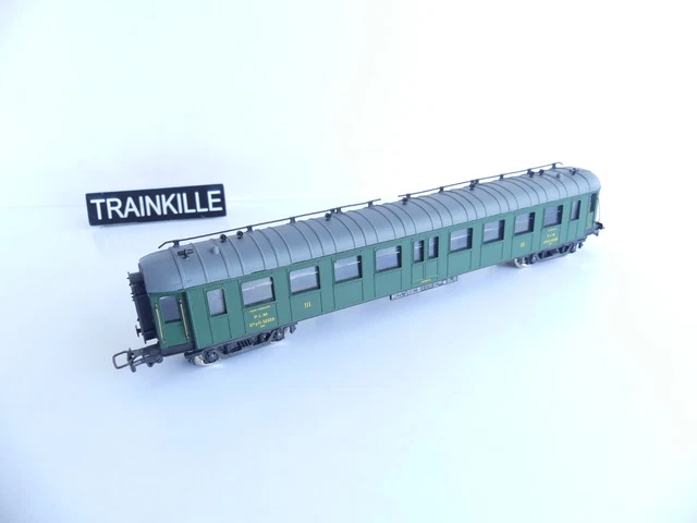 HO SNCF-PLM VOITURE VOYAGEURS BI COLORE 3ème classe 3 PATTES LAITON