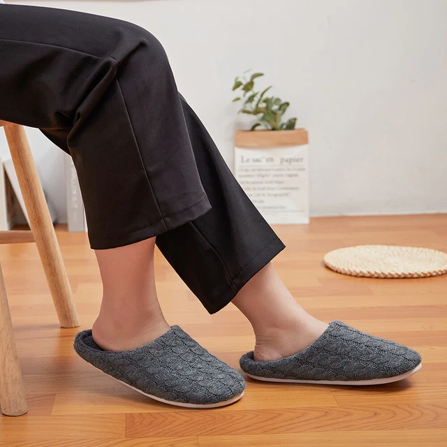 Mens Warm Fuzzy Lamb Fleece Lined Slippers Memory Foam Cozy House Soft Shoes USA