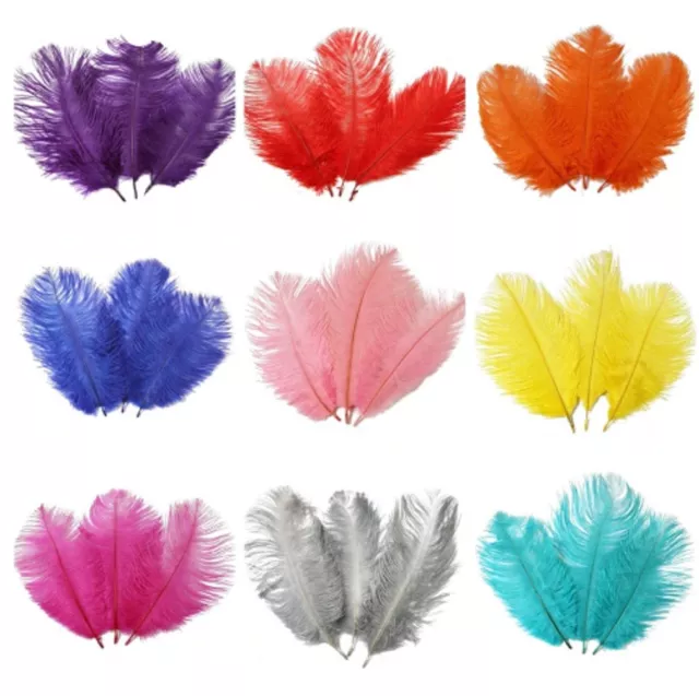 3 Sizes Beautiful Ostrich Feathers Fly Plume Craft Hat Arts Decorations Party UK