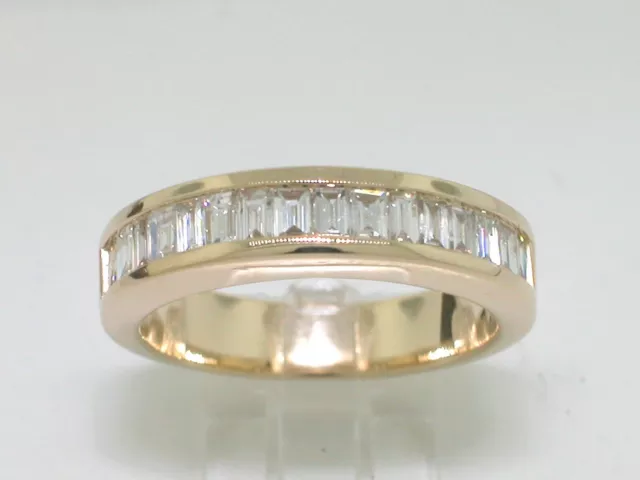 Baguette Diamant Ring 585 Gelbgold 14Kt Gold 0,67ct Wesselton Si Memory Bandring