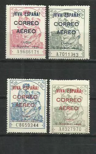 7071-España Guerra 1936 Completa Burgos Fiscales Habilitados Aereos 125,00€**