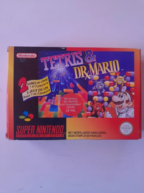 Tetris & Super Mario Super Nintendo Snes