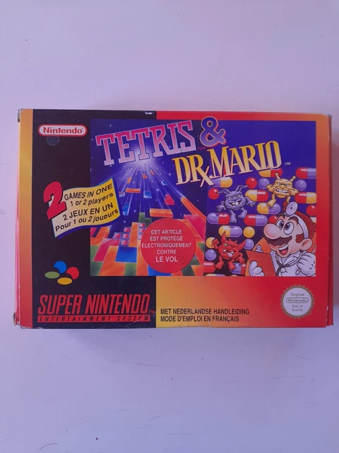 Tetris & Super Mario Super Nintendo Snes Tetris & Super Mario Super Nintendo Snes