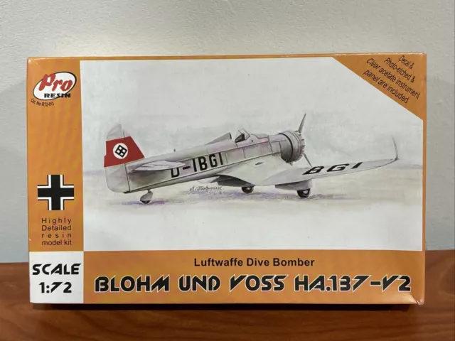 1/72 Blohm und Voss HA.137-V2 Olimp - Pro Resin Model Plane Kit R72013 CV JD