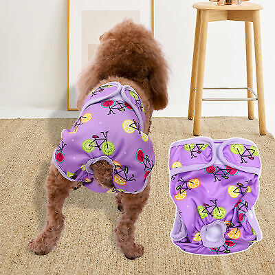 Pantalones menstruales para mascotas suaves antiacoso dibujos animados estampado de frutas mascota cachorro perro