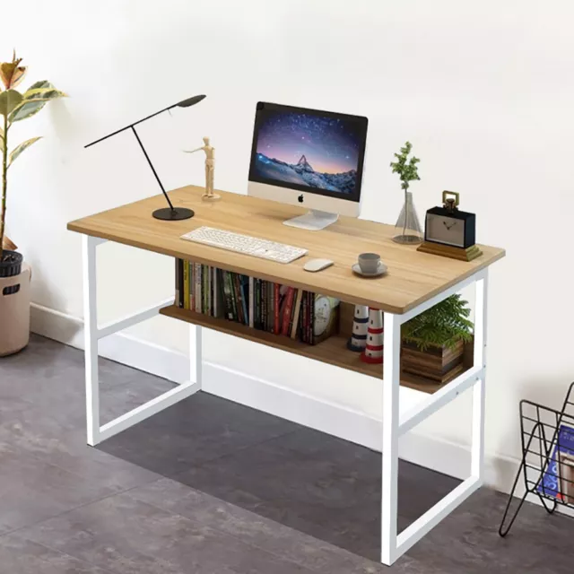 Modern Computer Desk 44 Inch Studying Working Gaming PC Laptop Table w/Bookshelf