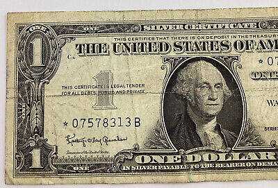 1957-B Silver Certificate ***Star Note*** Error Replacement Note Lucky Note Fine