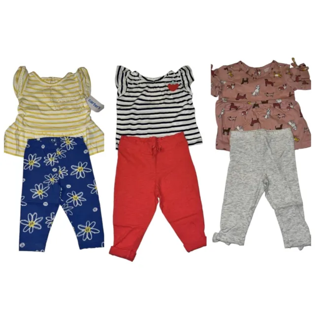 Carters NWT Infant Girl's Outfits (Lot Of 3 Outfits)-Size 6M NEW