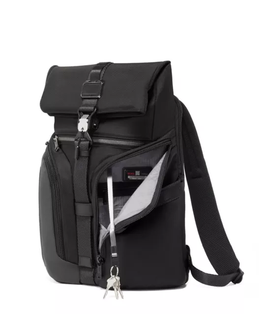 TUMI ALPHA BRAVO Logistics Flap Lid Backpack BLACK