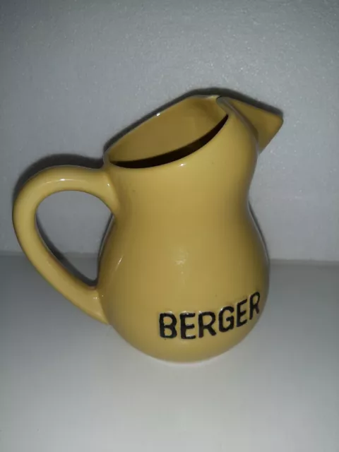 Pichet publicitaire en céramique jaune marqué "Berger"