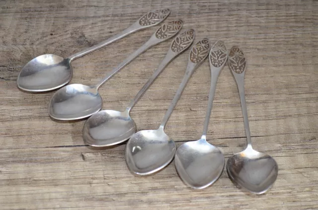 Vintage Soviet USSR Tea Spoons set of 6 Melchior Silver Plated