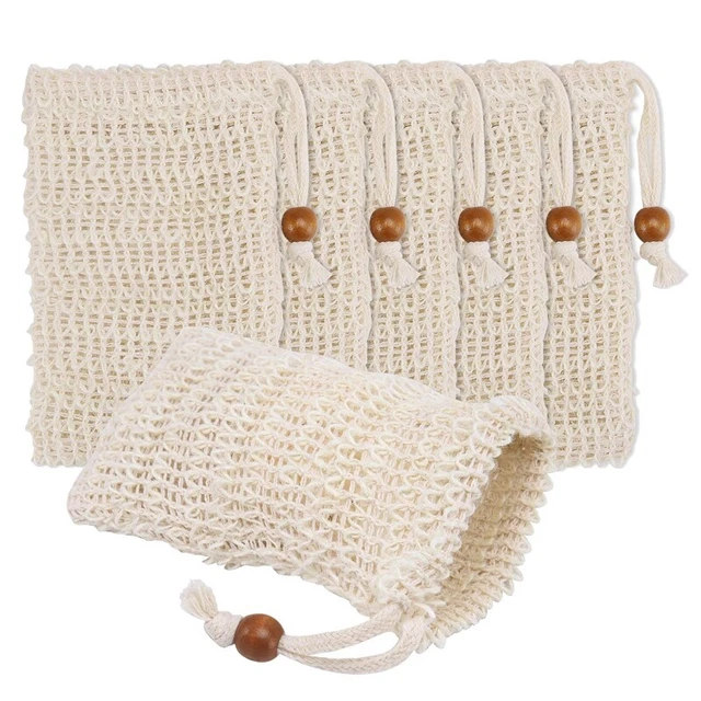 AKOAK Peeling-Seifenbeutel – 10 Stück, Nylon, Mit Kordelzug, Ca. 15x6,5 Cm (zufällige Farben)