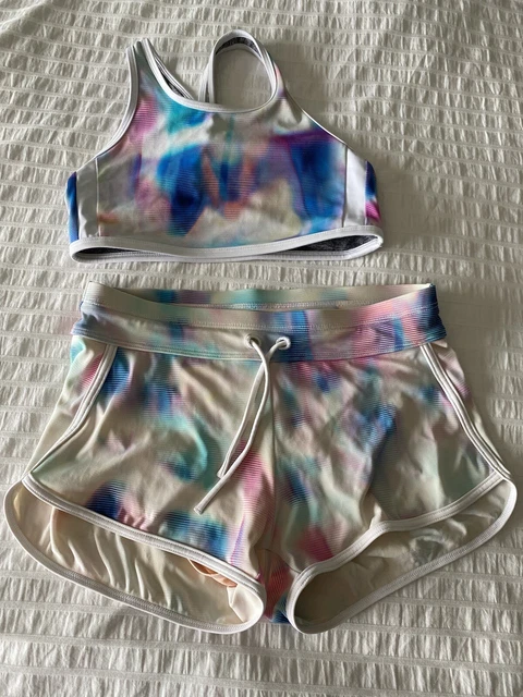 Athleta Girl Sun Chaser Techno Bikini Swim Top/ Swim Shorts. Sz 12. GUC