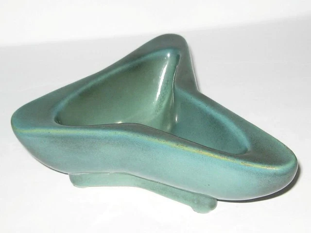 Vintage Atomic Mid Century Modern Ceramic Blue/Green Ashtray Mosaic Tile Co