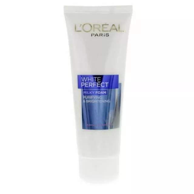 100 ml. Espuma lechosa rosada transparente LOREAL brillante perfecta purifica e ilumina 3