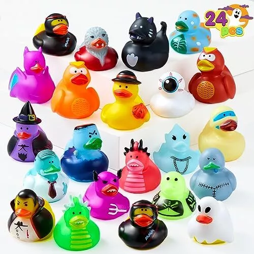JOYIN Lot de 24 adorables canards flottants en caoutchouc pour Halloween, jouets